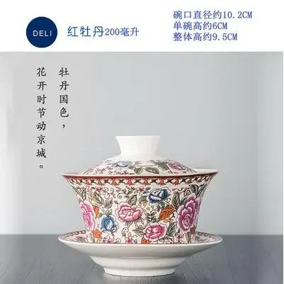 Jingdezhen-blue and white ceramic bowl, large gaiwan, eight treasure tea bowl, household cover