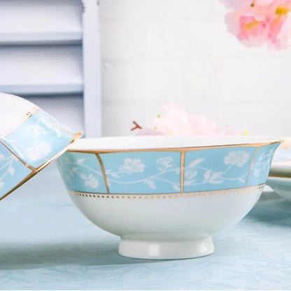 Jingdezhen ceramics tableware Dish Rice Bowl Soup Bowl Salad Noodles Bowl Plate Dinnerware Sets Kitchen Soup Pot Tableware