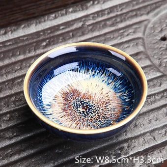 Jingdezhen porcelain tea cup Tian Mu fine glaze kiln change unique cup of tea for Pu'er tea Chinese kungfu tea cups collection
