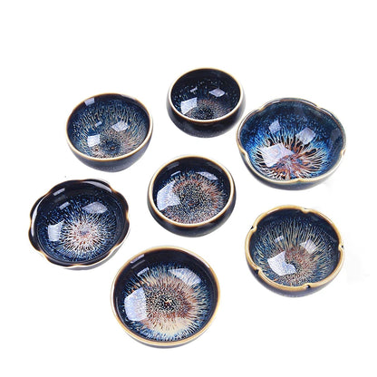 Jingdezhen porcelain tea cup Tian Mu fine glaze kiln change unique cup of tea for Pu'er tea Chinese kungfu tea cups collection