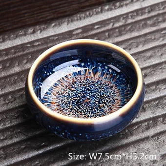 Jingdezhen porcelain tea cup Tian Mu fine glaze kiln change unique cup of tea for Pu'er tea Chinese kungfu tea cups collection