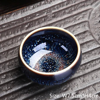 Jingdezhen porcelain tea cup Tian Mu fine glaze kiln change unique cup of tea for Pu'er tea Chinese kungfu tea cups collection