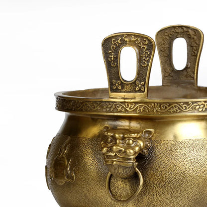 Jishanyuan Buddha-word stove pure copper incense burner Buddhism fitting buddhist supplies Amitabha bibcock tripod round tripod