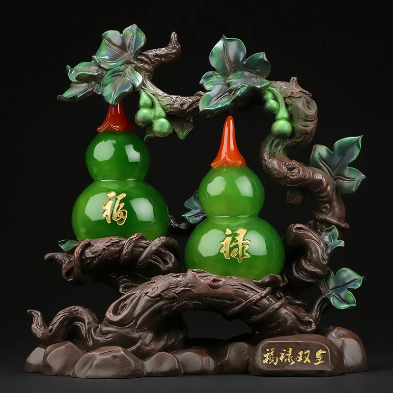 Jishanyuan Wholesale Resin Gourd Ornaments Fulu Double Blessing Gourd Home Shop Desk Office Decoration