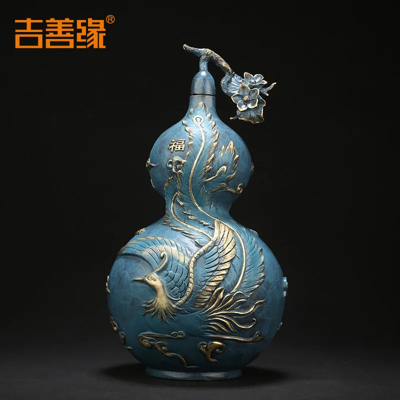 Jishanyuan creative wenwan copper gourd ornaments living room office home decoration factory wholesale 0376
