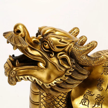 Jishanyuan manufacturer wholesales pure copper dragon turtle ornaments, longevity dragon turtle gifts for the elderly