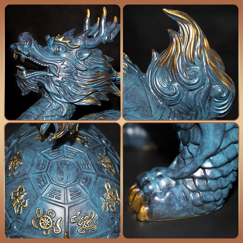 Jishanyuan pure copper Babao dragon turtle ornaments longevity dragon turtle to send birthday gifts to the elderly manufacturer