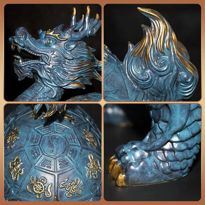 Jishanyuan pure copper Babao dragon turtle ornaments longevity dragon turtle to send birthday gifts to the elderly manufacturer