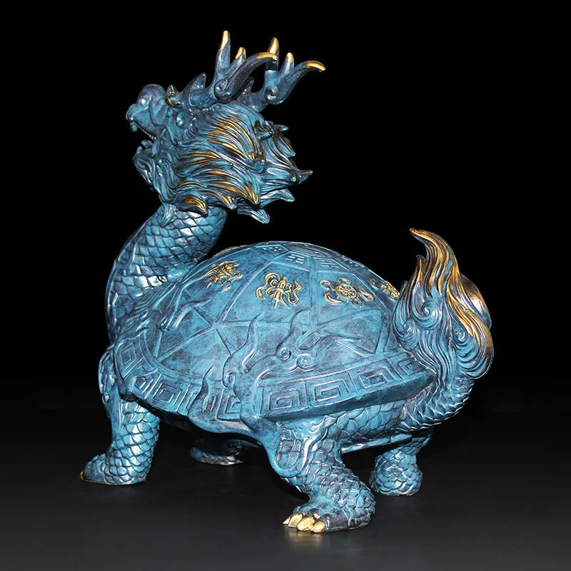 Jishanyuan pure copper Babao dragon turtle ornaments longevity dragon turtle to send birthday gifts to the elderly manufacturer