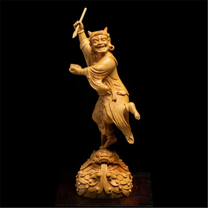Judge Writer Andromeda Chinese Mythical Figures Wood Statue Home Decoration Craft Ornament
