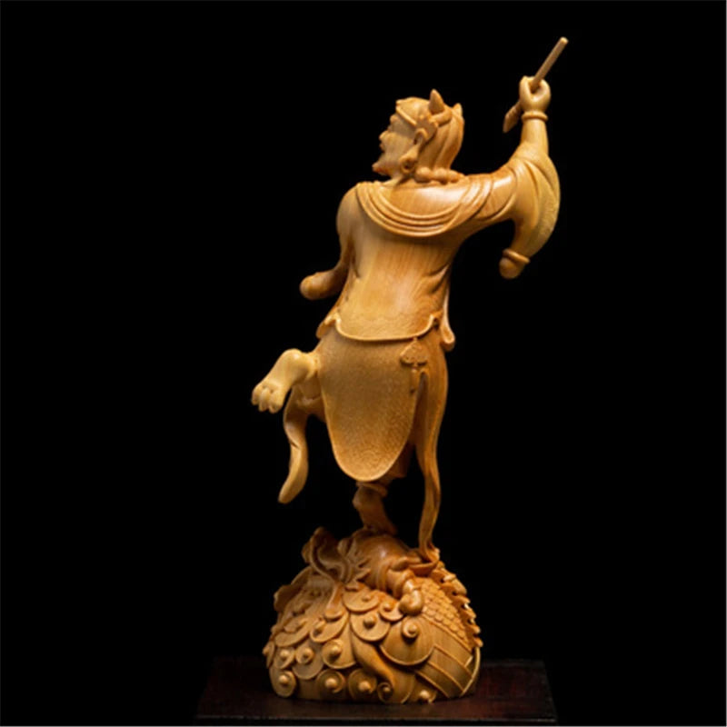 Judge Writer Andromeda Chinese Mythical Figures Wood Statue Home Decoration Craft Ornament