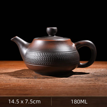Jump knife Purple Pottery Teapot Ceramic Household   Pot Kung Fu Tea Set  Pure Handmade Teapot Teapot for Tea Puer Tea Kettle