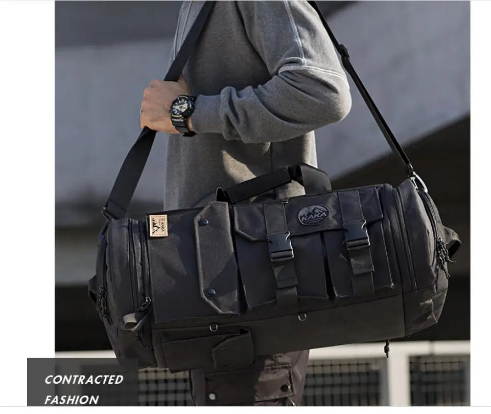 KAKA 45L Large Capacity Men Travel Bags Multifunction Bag Waterproof Travel luggage handbag Men backpack Douse Use Shoulder Bag