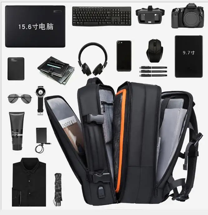 KAKA USB charge Travel Bag Backpack For Men Backpack Bag Luggage bags Travel Backpack Multi Function 15.6 inch Laptop backpack