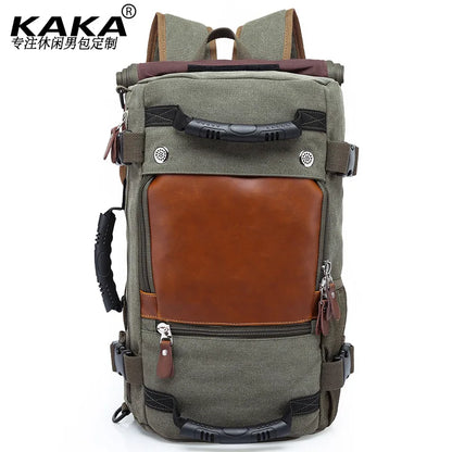 KAKA Vintage Canvas Travel Backpack Men Women Large Capacity Luggage Shoulder Bags Backpacks Male Waterproof Backpack bag pack