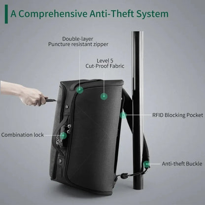 KINCASE Anti-theft Men Backpack Foldable Travel Bag Laptop Backpack 15 6 inch Cut proof USB