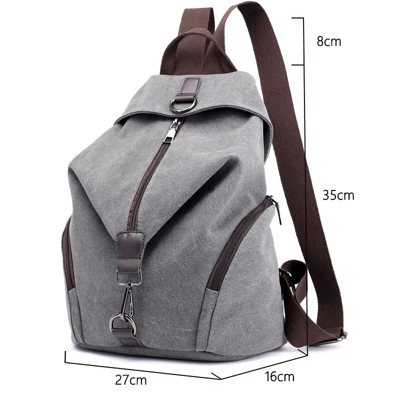 KMFFLY Brand Women Canvas Backpack Preppy Style School Lady Girl Student School Laptop Bag Top Quality Canvas Mochila Bolsas2024