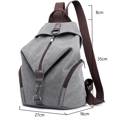 KMFFLY Brand Women Canvas Backpack Preppy Style School Lady Girl Student School Laptop Bag Top Quality Canvas Mochila Bolsas2024