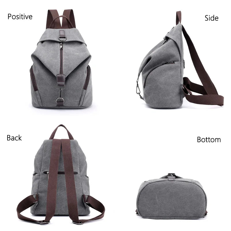 KMFFLY Brand Women Canvas Backpack Preppy Style School Lady Girl Student School Laptop Bag Top Quality Canvas Mochila Bolsas2024