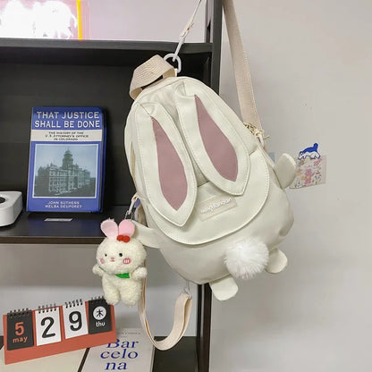 Kawai Girl Lolita Backpack Rabbit Ears Pink Bags Lolvely mochilas escolares anime bolsos japoneses