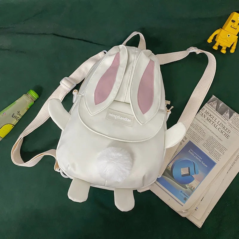 Kawai Girl Lolita Backpack Rabbit Ears Pink Bags Lolvely mochilas escolares anime bolsos japoneses