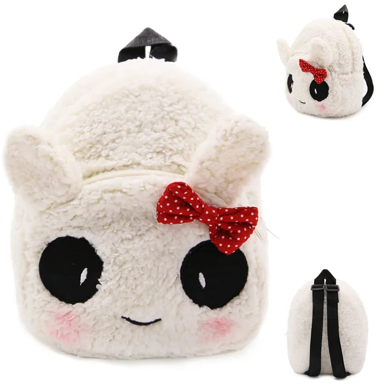 Kawaii 3D Cartoon Animals Kids School Bag for Girls Safety Soft Plush Kindergarten Children Backpacks Child Outdoors Snack Bags