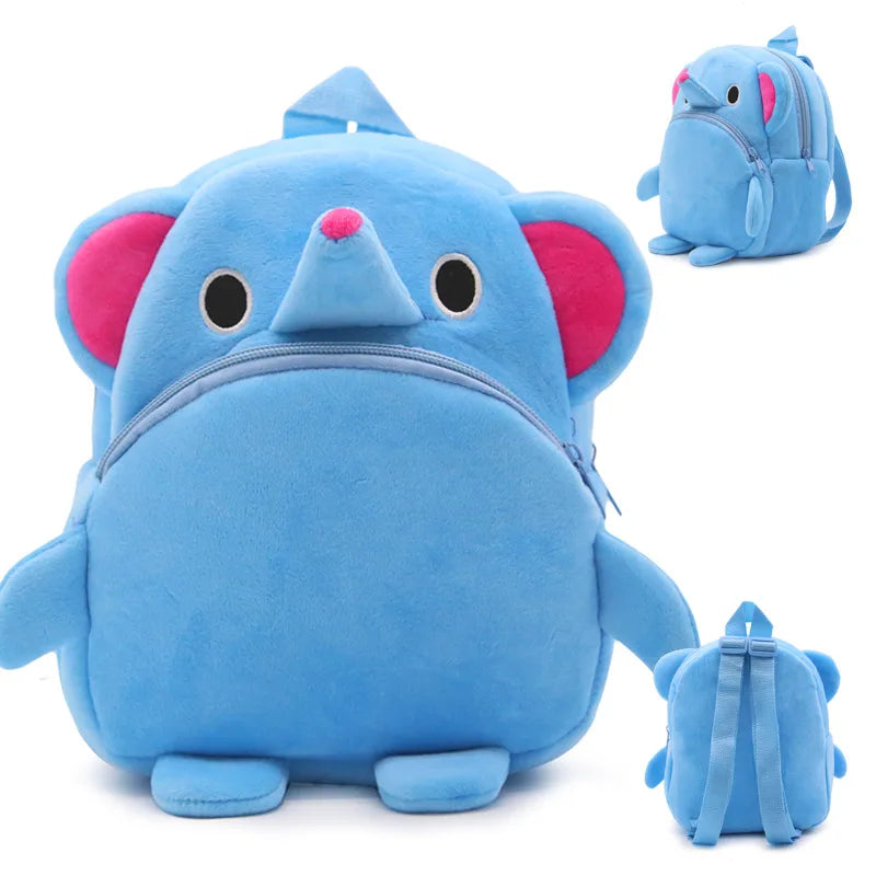 Kawaii 3D Cartoon Animals Kids School Bag for Girls Safety Soft Plush Kindergarten Children Backpacks Child Outdoors Snack Bags