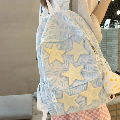 Kawaii Backpack with Cute Accessories Pendant cute girl five pointed star School Backpack