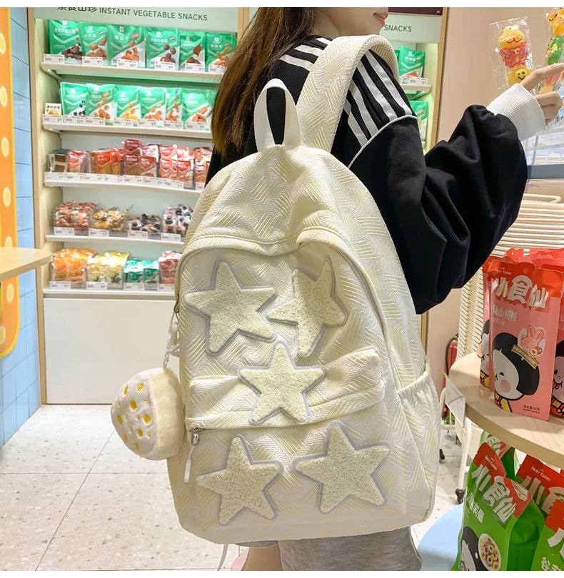 Kawaii Backpack with Cute Accessories Pendant cute girl five pointed star School Backpack