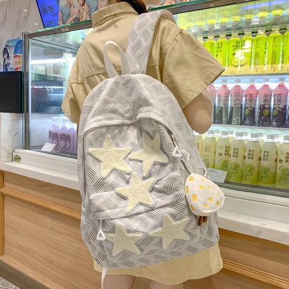 Kawaii Backpack with Cute Accessories Pendant cute girl five pointed star School Backpack