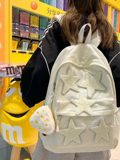 Kawaii Backpack with Cute Accessories Pendant cute girl five pointed star School Backpack