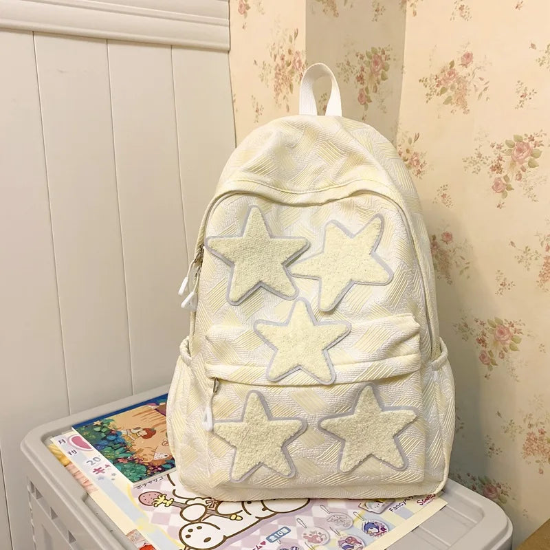 Kawaii Backpack with Cute Accessories Pendant cute girl five pointed star School Backpack