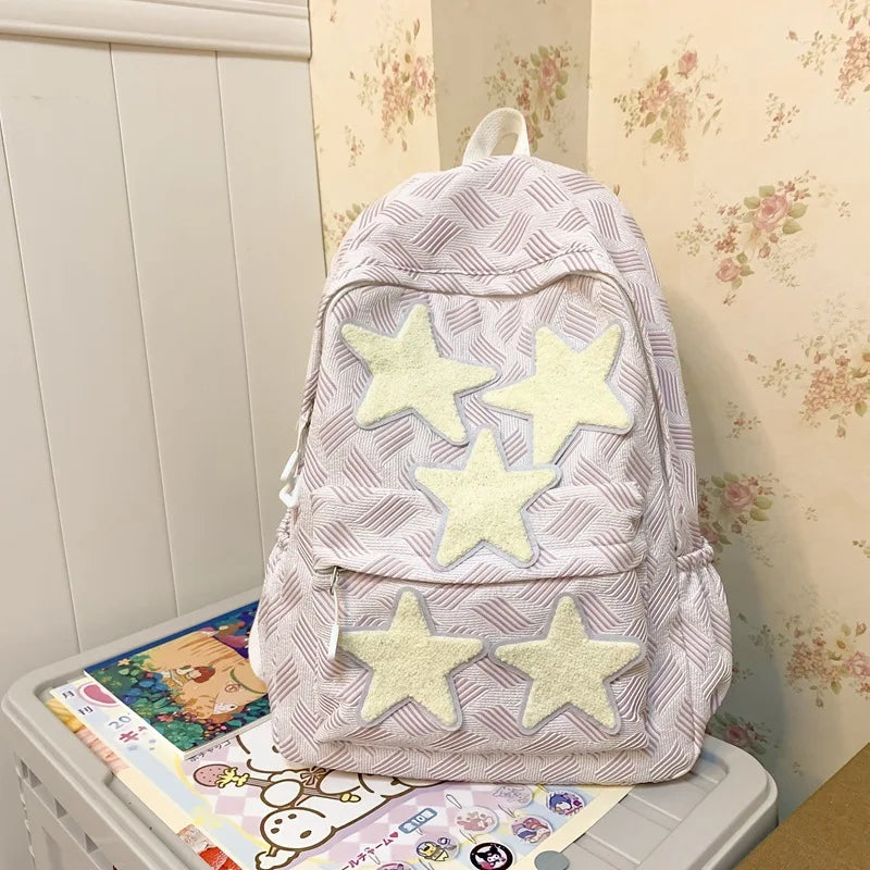 Kawaii Backpack with Cute Accessories Pendant cute girl five pointed star School Backpack