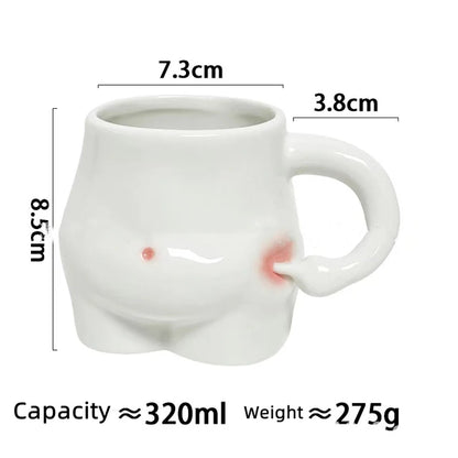 Kawaii Ceramic Mug Cute Coffee Cup Milk Tea Water Cups Creative Pinch Belly Cup Mug Gift Porcelain Drinking Coffee Mugs