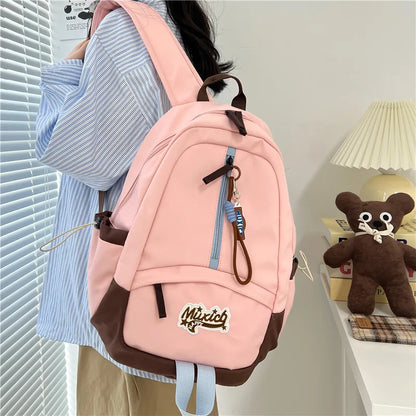Kawaii Cute Aesthetic Backpack for School with Casual Daypack Middle Student Travel College Large Capacity Bookbag