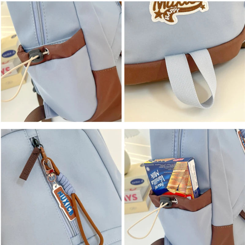 Kawaii Cute Aesthetic Backpack for School with Casual Daypack Middle Student Travel College Large Capacity Bookbag