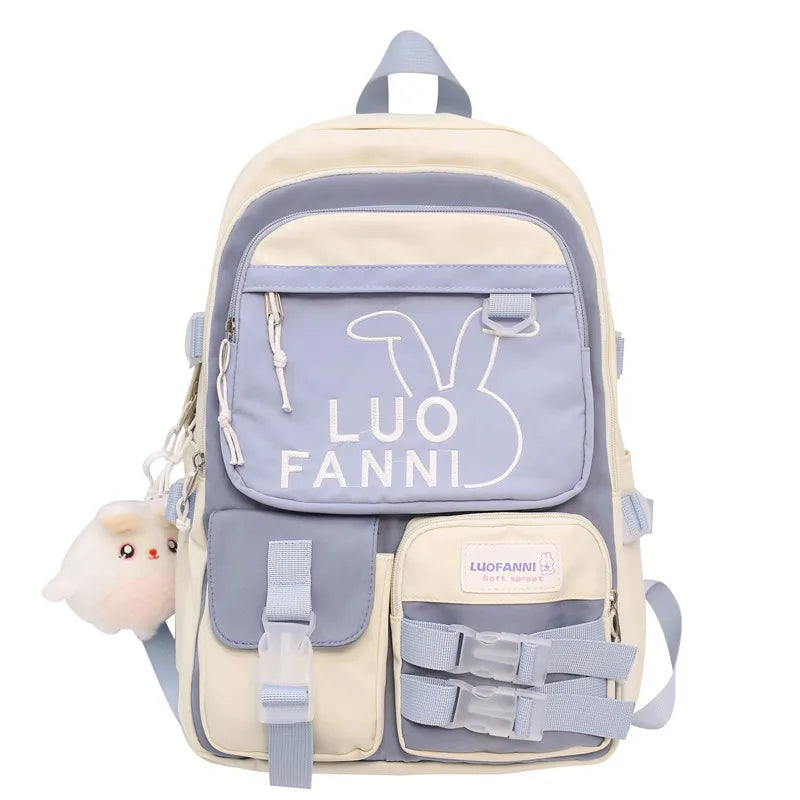 Kawaii Girl Waterproof Travel Embroidery Book Backpack Female Laptop Student Lady College Backpack Fashion Women Cute School Bag