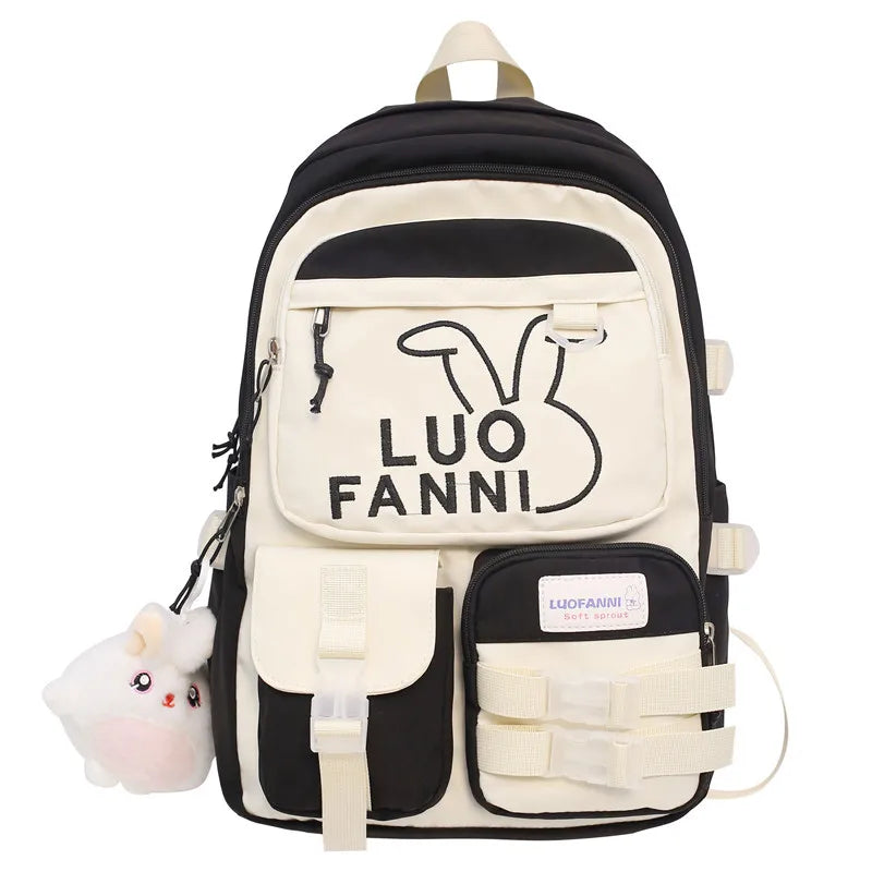 Kawaii Girl Waterproof Travel Embroidery Book Backpack Female Laptop Student Lady College Backpack Fashion Women Cute School Bag