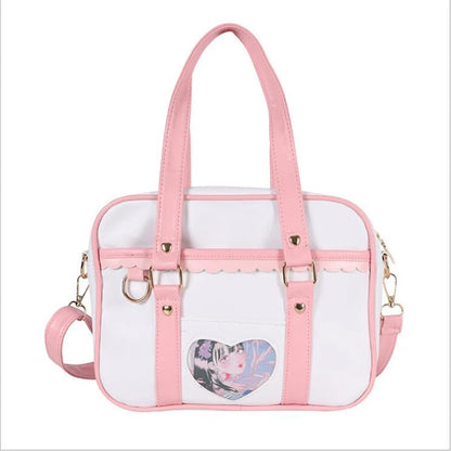 Kawaii Japan Style  JK Lolita Bags Students  Bag PU Leather Girl Briefcase Bookbag Travel Messenger Bags Shoulder Bags