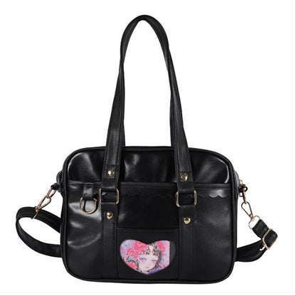 Kawaii Japan Style  JK Lolita Bags Students  Bag PU Leather Girl Briefcase Bookbag Travel Messenger Bags Shoulder Bags