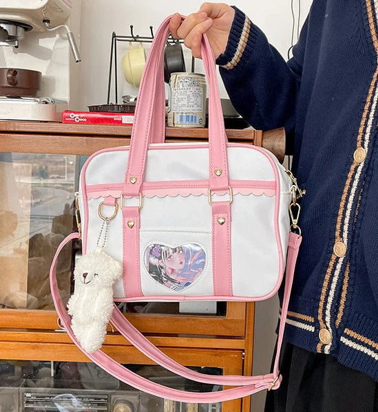 Kawaii Japan Style  JK Lolita Bags Students  Bag PU Leather Girl Briefcase Bookbag Travel Messenger Bags Shoulder Bags