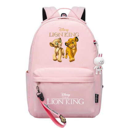 Kawaii The Lion King Boys Girls Kids School Book Bags Women Bagpack Teenagers Canvas Laptop Travel Backpack