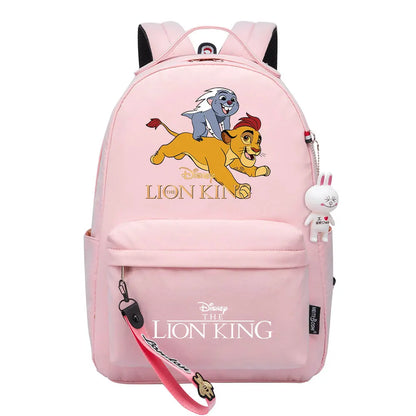 Kawaii The Lion King Boys Girls Kids School Book Bags Women Bagpack Teenagers Canvas Laptop Travel Backpack