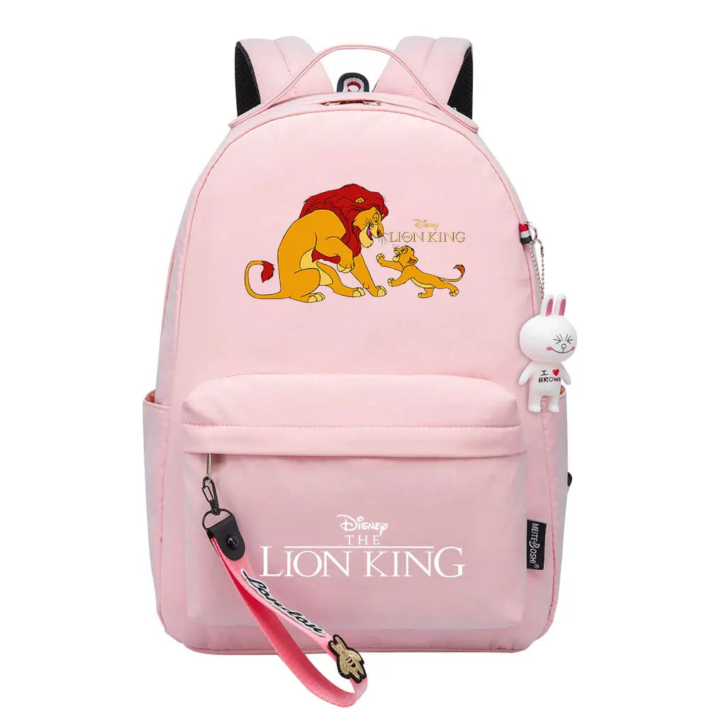 Kawaii The Lion King Boys Girls Kids School Book Bags Women Bagpack Teenagers Canvas Laptop Travel Backpack
