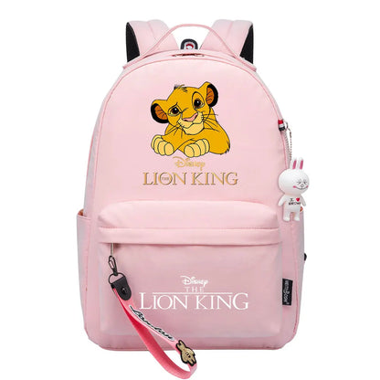 Kawaii The Lion King Boys Girls Kids School Book Bags Women Bagpack Teenagers Canvas Laptop Travel Backpack