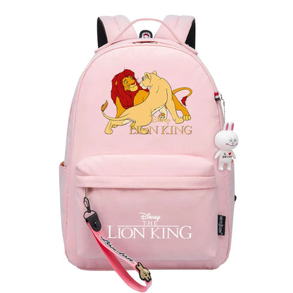 Kawaii The Lion King Boys Girls Kids School Book Bags Women Bagpack Teenagers Canvas Laptop Travel Backpack