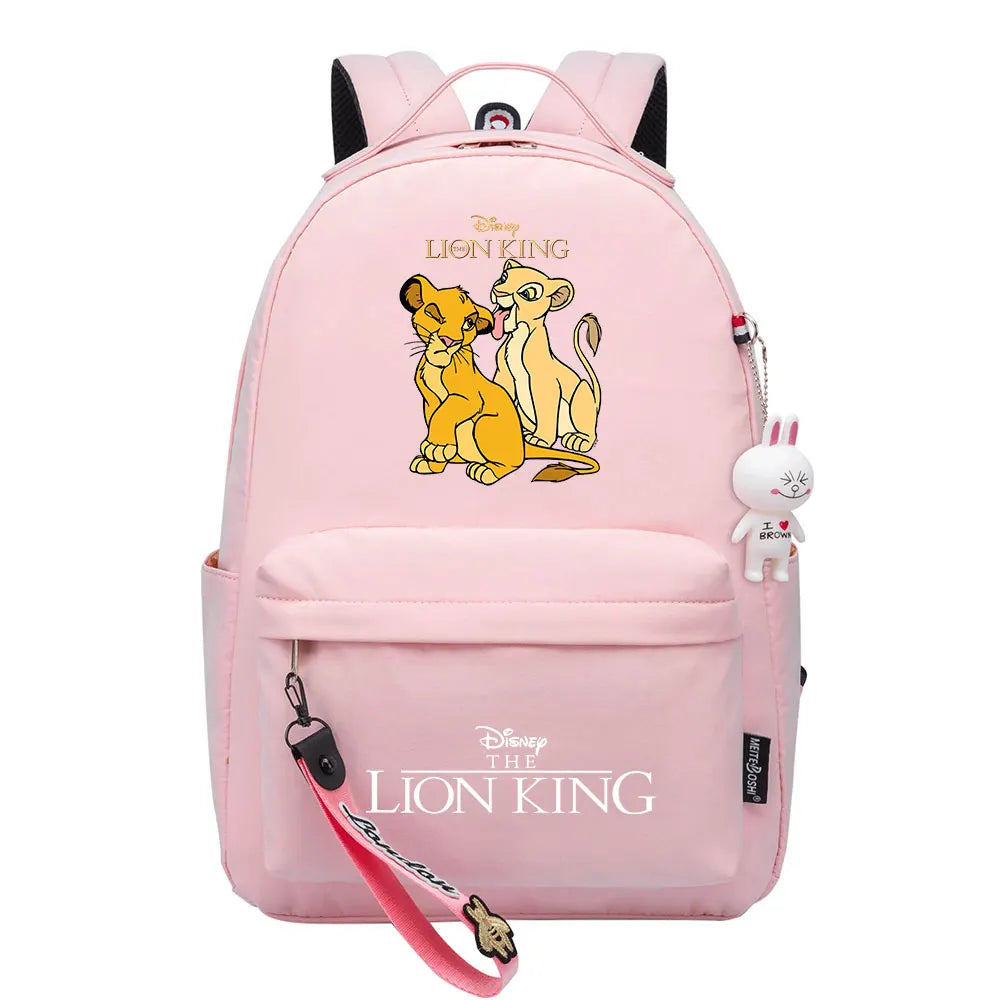 Kawaii The Lion King Boys Girls Kids School Book Bags Women Bagpack Teenagers Canvas Laptop Travel Backpack