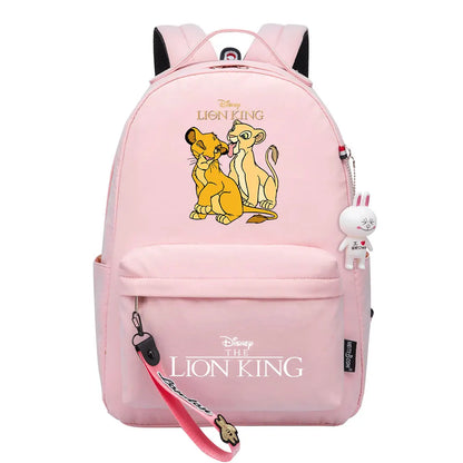 Kawaii The Lion King Boys Girls Kids School Book Bags Women Bagpack Teenagers Canvas Laptop Travel Backpack