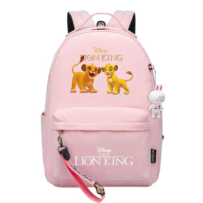 Kawaii The Lion King Boys Girls Kids School Book Bags Women Bagpack Teenagers Canvas Laptop Travel Backpack
