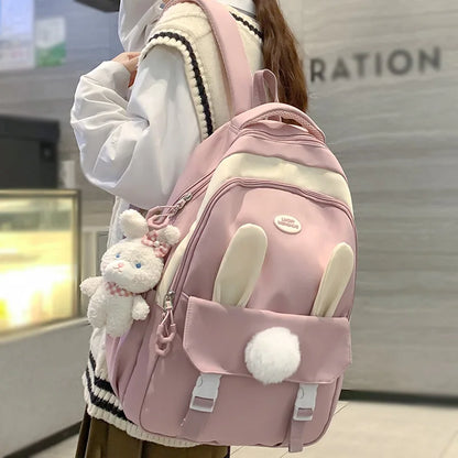 Kawaii Travel Pink Girl School Bag Female Cartoon Laptop College Backpack Cute Ladies Book Bag Fashion Women New Backpack Trendy